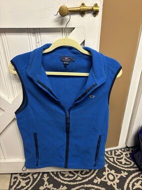 Vineyard Vines Bright Blue Fleece Vest with Whale Logo
